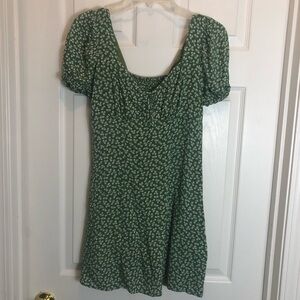 ModCloth Green Floral Fully Lined Mini Dress Size Small